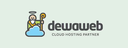 Logo Dewaweb cloud hosting partner horizontal light background