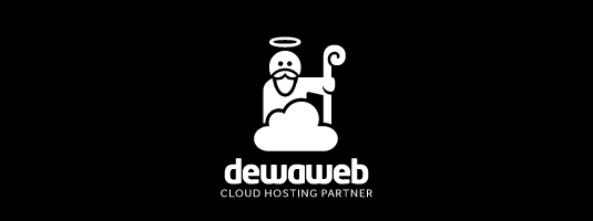 Logo Dewaweb cloud hosting partner square dark background
