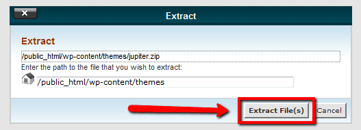 Langkah 8: klik pada tombol "Extract File(s)"