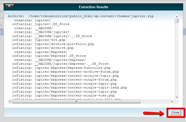 Proses extract akan dikerjakan dan jika sudah selesai maka Anda akan melihat layar seperti pada gambar