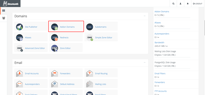 cPanel-Addon-Domain-Dewaweb