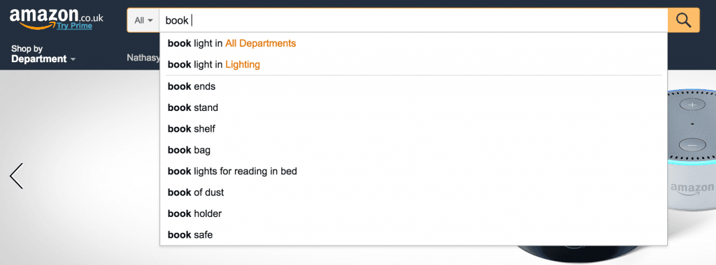 Amazon Suggest riset keyword untuk e-commerce website