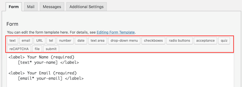 tag generator contact form 7 dewaweb