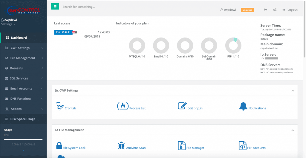 manage cwpcontrol