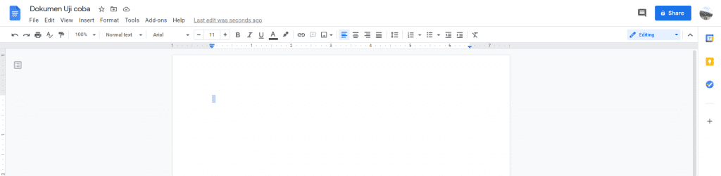 tampilan google docs