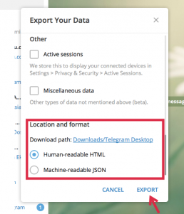 pilih location dan format data 